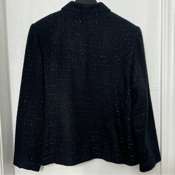 Sag Harbor Petite Women's Sparkly Tweed Dressy Evening Jacket, Black, Size 14 - Picture 5 of 5